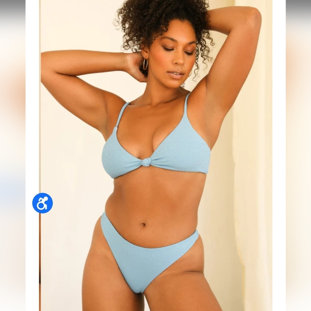 Dippin Daisy's | Textured Blue Bikini Set